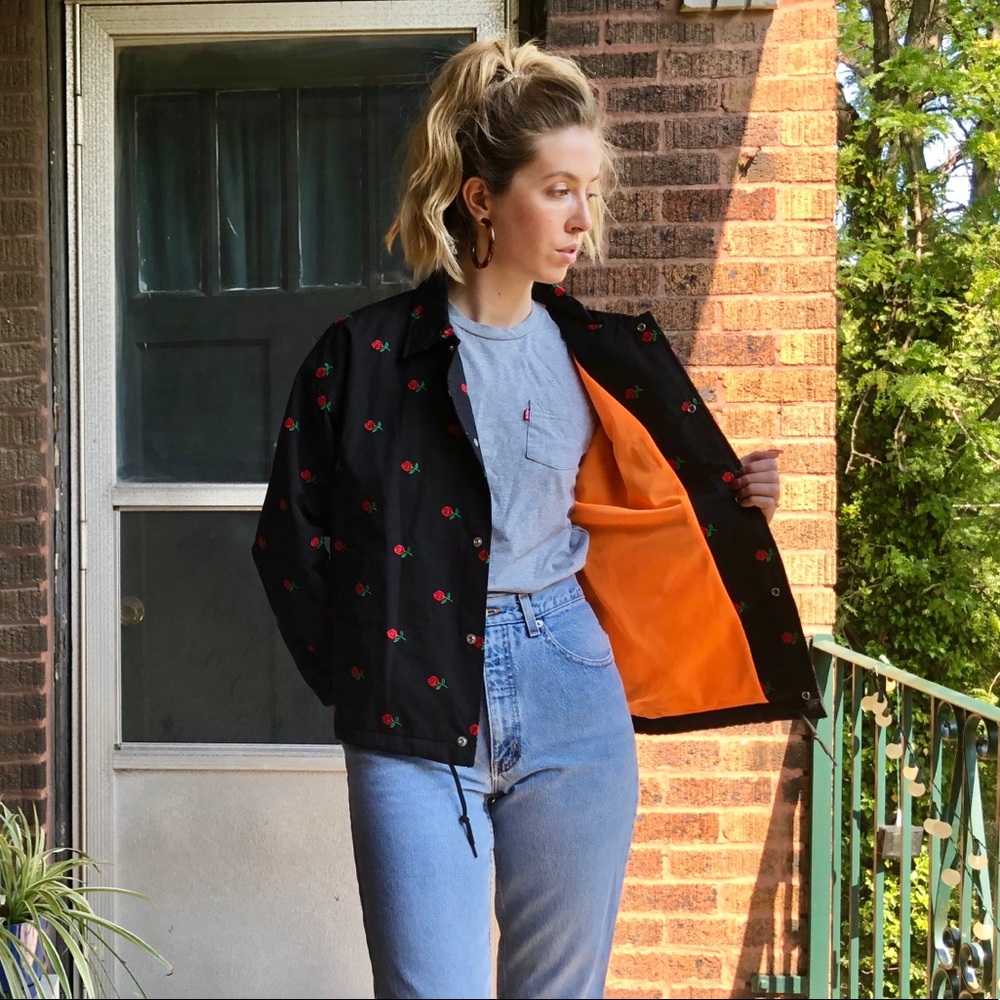 X-girl Rose Embroidered Coach Jacket - Picture 6 of 10
